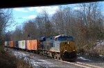 CSX 3237 leads intermodal I030 beneath the Route 206 overpass